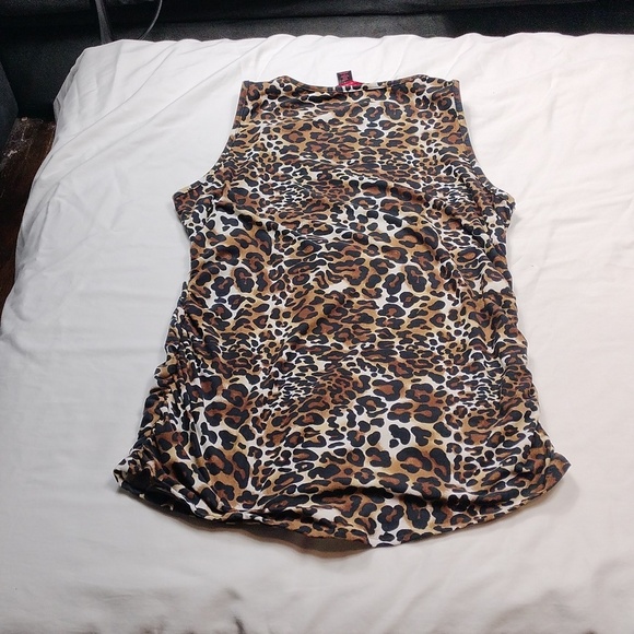 Hot Kiss Leopard Print Sleeveless Tank Top Size XL - Picture 6 of 9